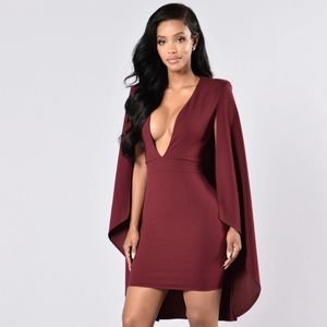 Fashion Nova "Can't Find Me Cape" Dress